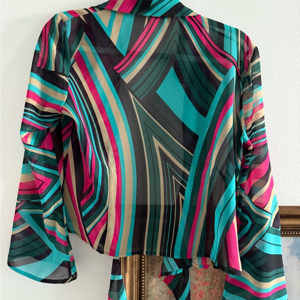 Multicolor Geometric Women's Top - Picture 3 of 4